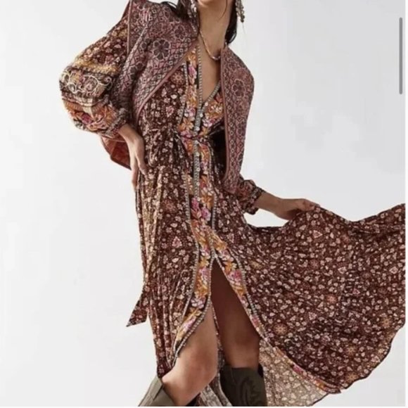 Spell Dresses & Skirts - Spell Madame Peacock Walk Through Gown Dress Duster XS NWT